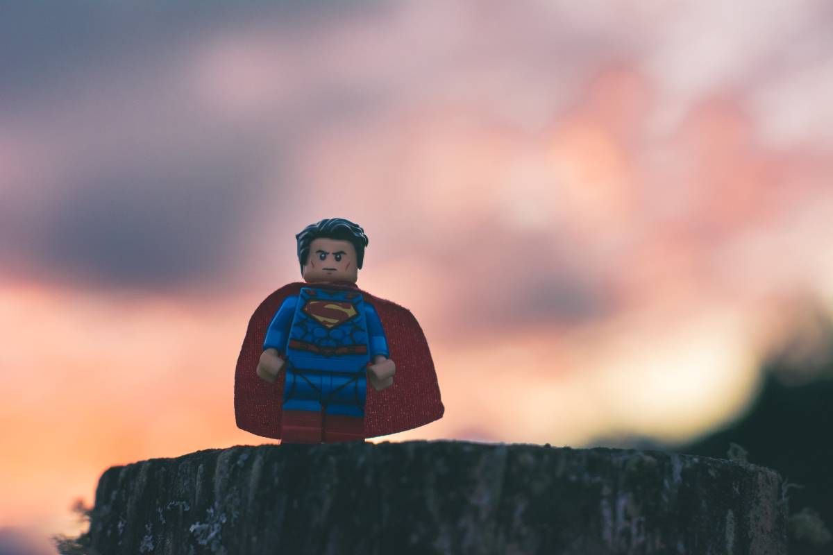 LEGO Superman in shallow focus